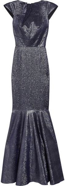 Roland Mouret Copperfield Metallic Silkblend Gown in Blue (navy) - Lyst