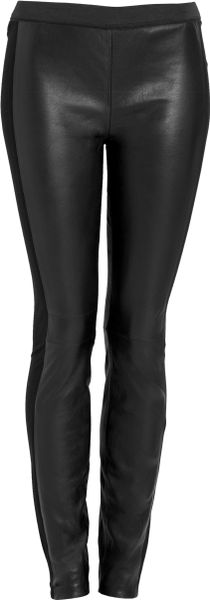  Black Kaysia Leather Insert Leggings 