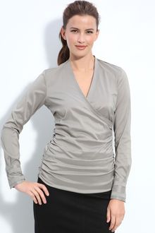 Hugo Boss Boss Black Wrap Front Blouse - Lyst