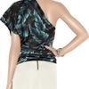 Lanvin Printed Silksatin Oneshoulder Top in Blue - Lyst
