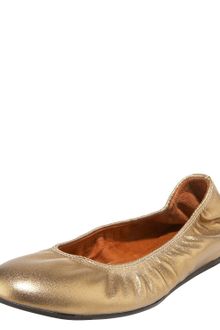 Lanvin Metallic Ballerina Flat, Gold - Lyst