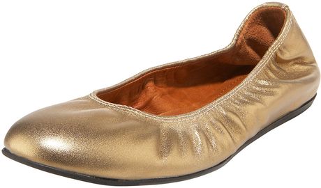 Lanvin Metallic Ballerina Flat, Gold in Gold - Lyst