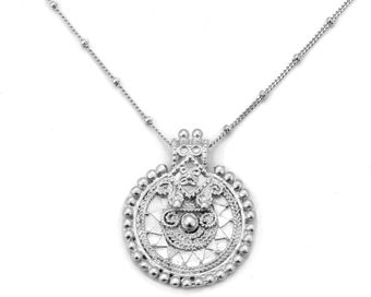 Satya Jewelry Silver Mandala Pendant Necklace - Lyst