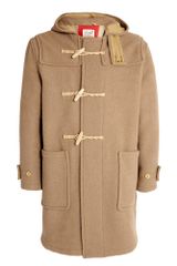 Gloverall Beige Union Jack Lined Monty Duffle Coat