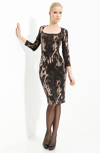 Just Cavalli Animal Print Jersey Dress in Black (black animal print) - Lyst