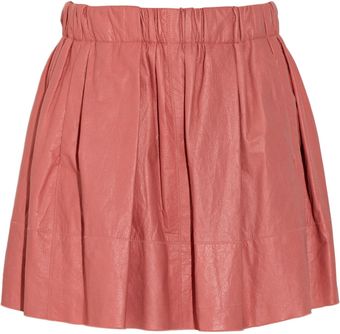  Pleated Leather Skirt 