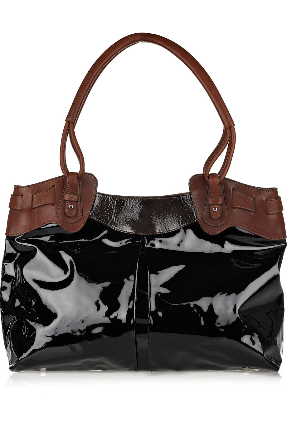 Pauric Sweeney Patent Leather Purse pauric sweeney large v patent leather tote in brown black Pauric Sweeney Patent Leather Purse pauric sweeney large v patent leather tote in brown black