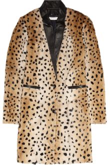 Sandro Majestueux Leopard-print Goat Hair Coat - Lyst