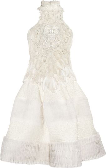Alexander McQueen Hand-embroidered Silk-chiffon Dress - Lyst