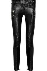 Balmain Glossed Leather Pants