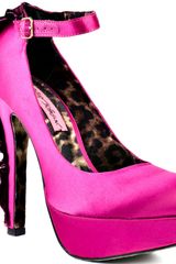 Betsey Johnson Daelyn Fuschia Satin Mary Janes