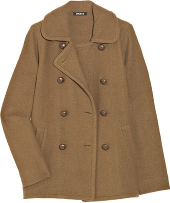 DKNY Double-breasted Wool Peacoat - Lyst