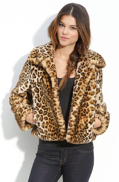Gallery Faux Leopard Fur Jacket in Brown (ocelet) - Lyst