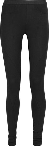 Helmut Lang Stretch Woolblend Leggings in Black - Lyst