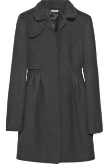 Miu Miu Funnel-neck Wool-blend Coat - Lyst