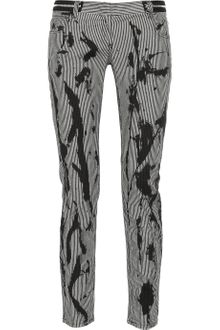 Balmain Ink-stained Low-rise Skinny Jeans - Lyst