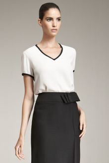 Giorgio Armani Contrast Trim Blouse - Lyst
