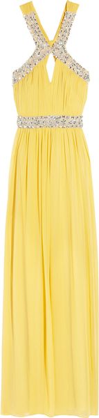 Rachel Gilbert Lolita Bead-embellished Silk-georgette Gown - Lyst