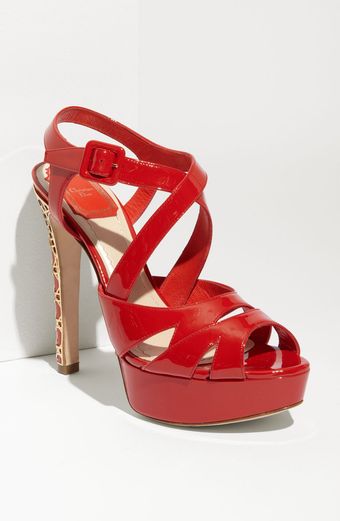Dior Metal Cannage Heel Platform Sandal - Lyst