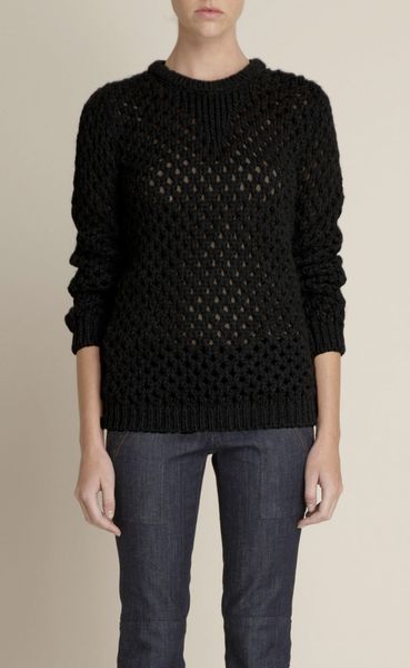 Adam Lippes Chunky Wool Sweater in Black - Lyst