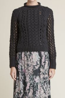 Adam Lippes Cropped Long-sleeve Sweater - Lyst