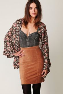 Free People Suede High Waist Pencil Skirt - Lyst