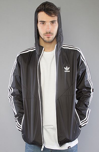 black and white adidas windbreaker