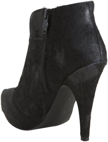 calf hair ankle booties