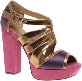 Asos Asos Hampton Platform Colour Blocked Heeled Sandals - Lyst