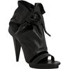 Balenciaga Black Pebbled Leather Open Toe Ankle Boots in Black - Lyst