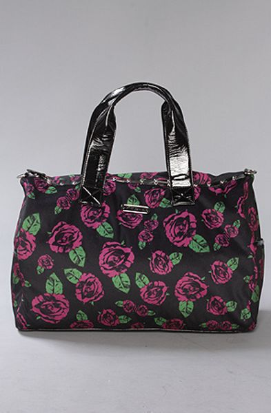 betsey johnson black and white rose purse