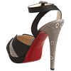 Christian Louboutin Black Canvas and Lizard Skin Double Moc 140 Ankle Wrap Heels in Black - Lyst