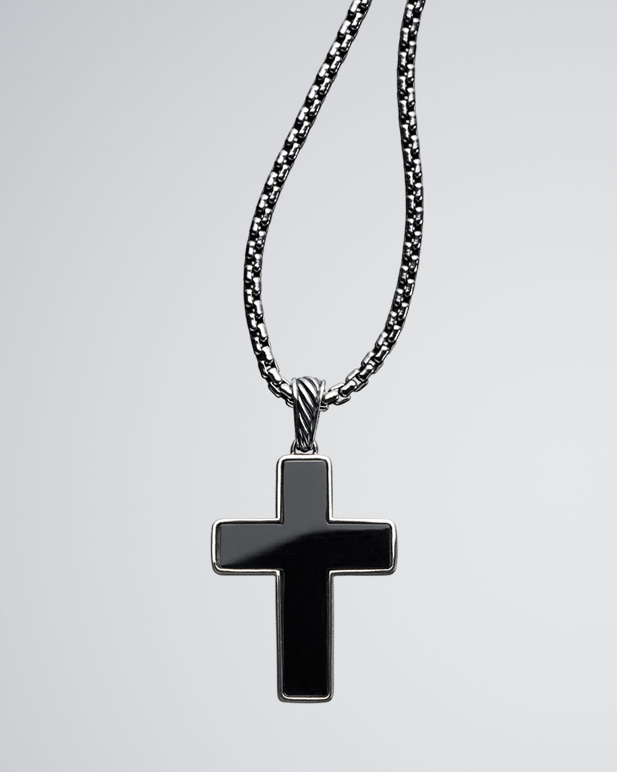 David Yurman Black Onyx Chevron Cross Necklace in Black for Men Lyst