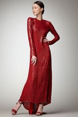 Diane Von Furstenberg Sequined Open-back Gown