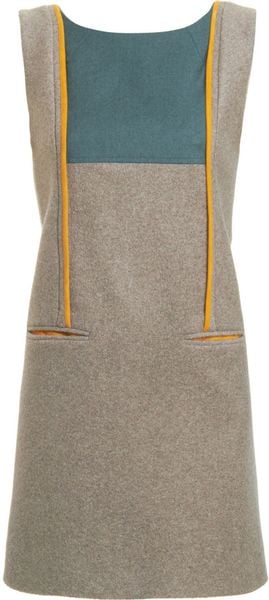 Fendi Sleeveless Shift Dress in Gray (grey) - Lyst