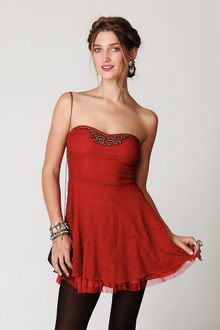 Free People Scallop Strapless Dress - Lyst