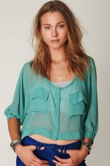 Free People 2-pocket Sheer Crop Top