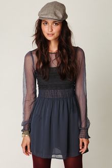 Free People Vintage Lace Long Sleeve Dress - Lyst