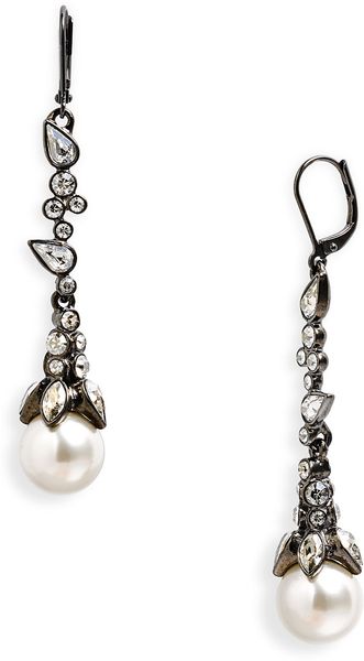 Givenchy Salt Glass Pearl Linear Earrings - Lyst