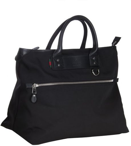 Gucci Black Paraná Nylon Zip Front Travel Bag in Black for Men | Lyst