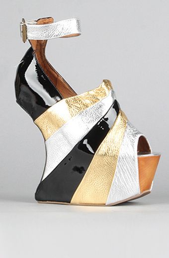 Jeffrey Campbell The Rockstar Shoe in Silver Gold Black Combo - Lyst
