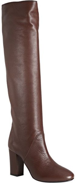  Brown Leather Falling Tall Boots 