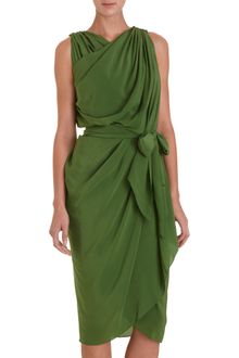Lanvin Belted Wrap Dress - Lyst