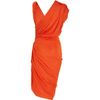 Lanvin Ruched Wrap Dress in Orange - Lyst