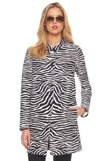 Michael Kors Zebra-print Balmacaan Coat - Lyst