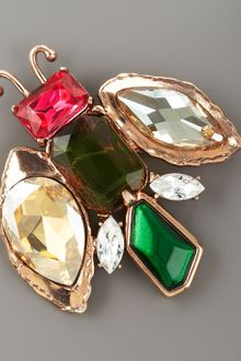 Oscar de la Renta Jeweled Insect Pin - Lyst