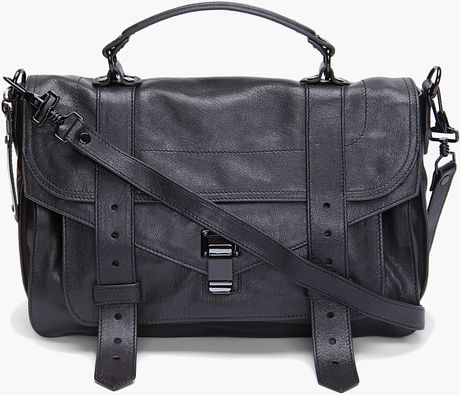 Proenza Schouler Ps1 Medium Leather Satchel in Black - Lyst