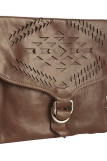Rebecca Minkoff Brown Leather Navajo Large Flat Clutch - Lyst