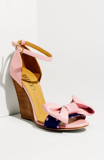 RED Valentino Polka Dot Wedge Sandal - Lyst