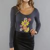 Wildfox The Bianca Edie Leotard in Dirty Black in Gray (black)